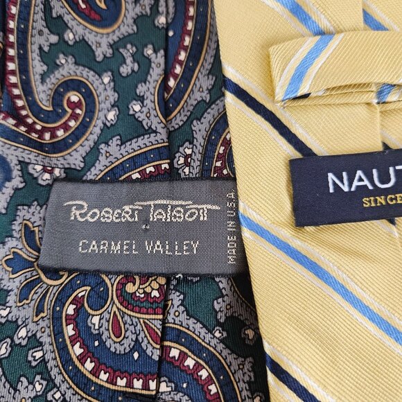Lot Of 3 Designer Silk Ties - Nautica Robert Talbott & Vaniel Milano - Picture 4 of 11